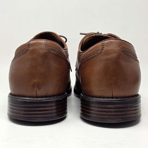Johnston & Murphy Mens Size 11M Branning Cap Toe Tan Sheepskin Brown Oxford Shoe main image 4